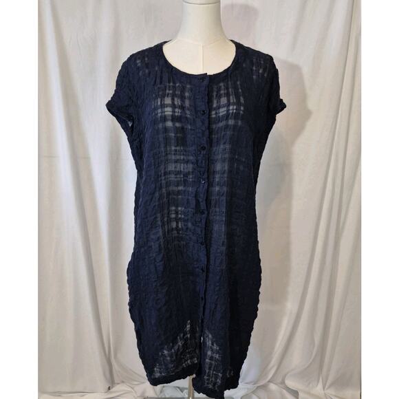 Eileen Fisher Womens Organic Linen Blend Textured Tunic Dress Small - Picture 1 of 7